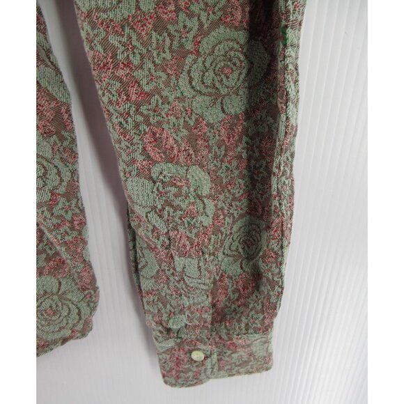 Vintage Men’s Shirt XL Floral Jacquard Psychedelic Mod 60s James W Brine - Picture 3 of 10